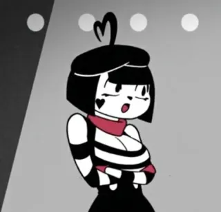 😮 9dfcd1a8 Mime, Cartoon, Personage, Animatie, Zwart-wit telegram sticker