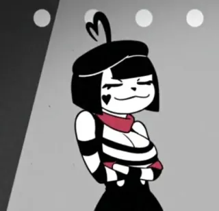 🙂 a234641a mimespeler, cartoon, frans, baret, gestreept shirt telegram sticker