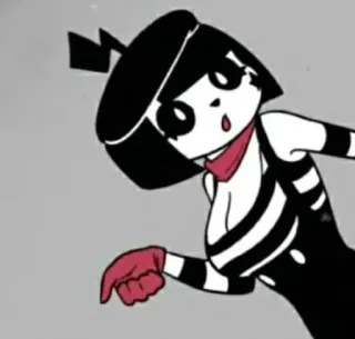 👎 ac0067d0 Mime, Cartoon, Personage, Baret, Handschoenen telegram sticker