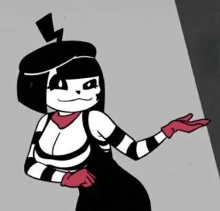 🙂 e5fa1f6e mime, cartoon, personage, zwart wit, handschoenen telegram sticker