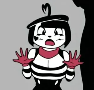 😨 8b689231 dessin animé, mime, français, béret, effrayé whatsapp sticker