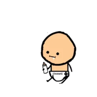 🍼 5a70c82e @wmeti Kreskówka, Dziecko, Pielucha, Mleko, Butelka telegram sticker