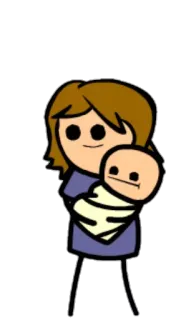 🙂 a2631d72 kreskówka, dziecko, matka, Cyanide and Happiness, patyczak, ilustracja telegram sticker