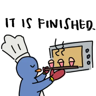 👩‍🍳 3c884227 penguin, chef, baking, cupcakes, oven, cute whatsapp sticker