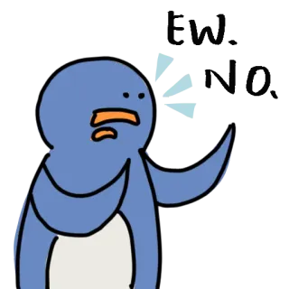 🤢 7e9b2e99 penguin, flipping the bird, middle finger, offensive gesture, cartoon whatsapp sticker