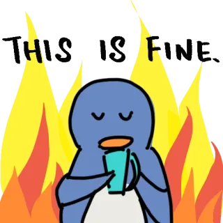 🔥 aa6c3d47 HOT penguin, hot, fire, coffee, cartoon whatsapp sticker