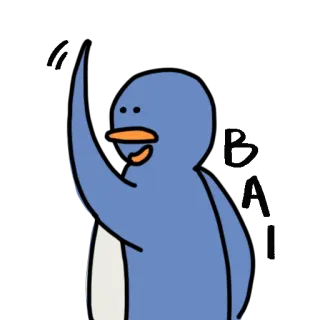 🤦‍♀️ c97683c1 penguin, cartoon, animal, bird, waving whatsapp sticker