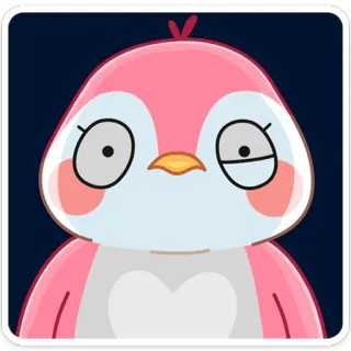 😧 676450e5 鳥, ピンク, 漫画, ステッカー, 可愛い telegram sticker