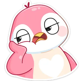 😏 a8c46a0e 鳥, 可愛い, ピンク, 漫画, ステッカー telegram sticker