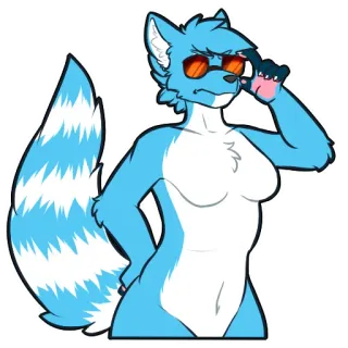 😎 45097b97 Furry, Antropomorfik, Kartun, Rubah, Karakter, Kacamata telegram sticker