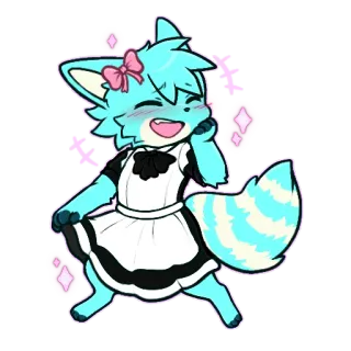 🎀 48083c1c lucu, kawaii, anime, maid, berkilau, chibi, furry telegram sticker
