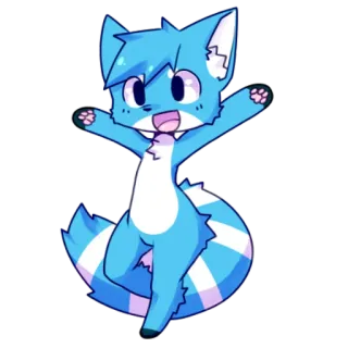 😁 4eb907f8 Kartun, Furry, Lucu, Binatang, Karakter, Biru, Maskot telegram sticker