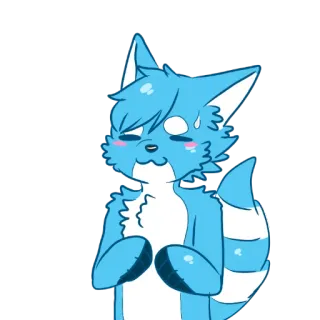 😶 715f7967 Furry, Rubah, Biru, Anime, Malu, Berkeringat telegram sticker