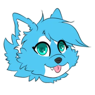 😋 89da78a1 furry, serigala, stiker, hewan, lucu, biru telegram sticker