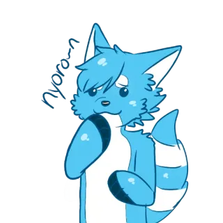😇 b48b7241 nyaro-n Kartun, Furry, Anime, Biru, Binatang, Rubah telegram sticker