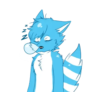 😴 ba954300 zzz tidur, rubah, kartun, furry, hewan, mengantuk, mimpi telegram sticker