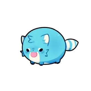 🧶 bdb656cf Kartun, Lucu, Binatang, Biru, Bulat, Mirip Kucing, Aneh telegram sticker