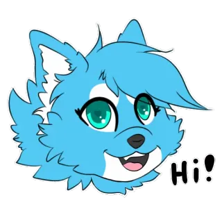 😃 d08d3c51 Hi! salam, hai, furry, hewan antropomorfik, kartun telegram sticker