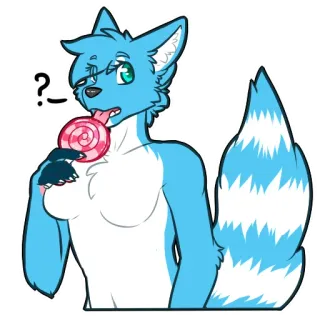 🍭 f8a91977 Furry, Anthro, Rubah, Lolipop, Pertanyaan, Menjilat, Kartun, Imut telegram sticker