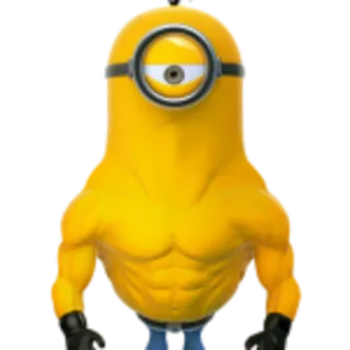 🍠 daf5263b Minion Minion, Muskeln, lustig, Cartoon, gelb telegram sticker