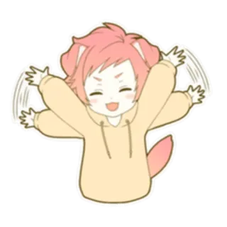 👋 651c7068 Anime, Kawaii, Chibi, Senang, Anjing, Telinga binatang, Imut telegram sticker