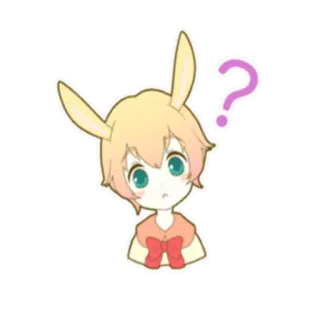 🤔 d2ae7a27 Anime, Tanda tanya, Kelinci, Lucu, Kartun, Stiker, Bingung telegram sticker