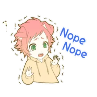 😭 dab1435f Nope Nope Anime, Tidak, Imut, Kartun, Ketidaksetujuan, Penolakan telegram sticker