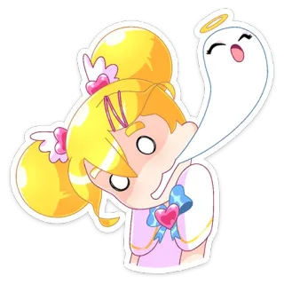 😵 fff7ac90 cute, cartoon, sticker, anime, kawaii, angel, character whatsapp sticker