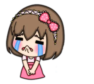 😭 0d7386a8 pleurer, triste, émotion, larmes, kawaii, dessin animé telegram sticker