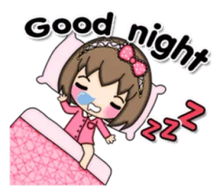 😴 5fae52af Good night bonne nuit, sommeil, dessin animé, mignon, zzz, animé telegram sticker