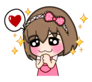 ☺️ cf622175 mignon, kawaii, coeur, animé, étincelle, amour telegram sticker