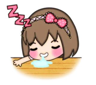 😴 e37fd8b5 ZZZ dormir, mignon, animé, dessin animé, fille, endormi, zzz telegram sticker