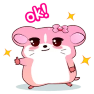 👌 5955487e OK! hamster, cute, stars, ok telegram sticker