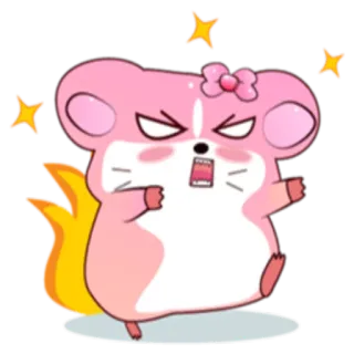 😡 76700079 hamster, angry, cartoon, cute, pink, animation, animal telegram sticker