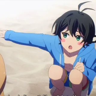 🕸 027e24fd I really like you, bro! 动漫, 男孩, 海滩, 卡通, 可爱, 友谊 telegram sticker