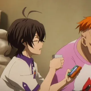 🕸 cf1aaa22 动漫, 角色, 朋友, 游戏, 坐着, 放松 telegram sticker