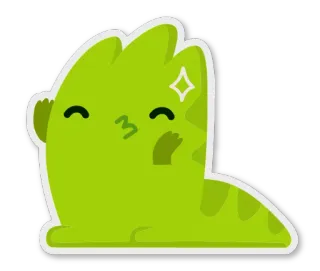 😘 05259eb3 สติกเกอร์, สีเขียว, ตัวละคร, น่ารัก, ประกาย telegram sticker