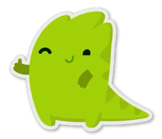 👍 42361c5a ไดโนเสาร์, น่ารัก, สัตว์, การ์ตูน, สีเขียว telegram sticker