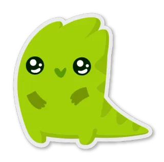 😇 7e4c18fd สติกเกอร์, สีเขียว, น่ารัก, สัตว์, คาวาอิ, ไดโนเสาร์, การ์ตูน telegram sticker