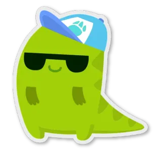 😎 91bf449d การ์ตูน, ไดโนเสาร์, สีเขียว, แว่นกันแดด, ตัวละคร, สัตว์, จิ้งจก telegram sticker