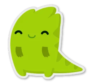 😊 efb18783 สติกเกอร์, สีเขียว, จิ้งจก, น่ารัก, การ์ตูน, สัตว์ telegram sticker