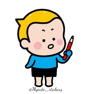 👧 17a82bba 卡通, 儿童, 男孩, 绘画, 艺术, 铅笔 whatsapp sticker