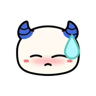 😓 118031f0 恶魔, 卡通, 可爱, 汗, 角, 脸红 telegram sticker