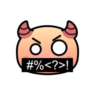 🤬 bd610ca5 #%<>?! 恶魔, 表情符号, 生气, 咒骂, 诅咒, 冒犯, 审查 telegram sticker