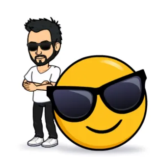 😏 2ab43498 头像, 表情符号, 太阳镜, 酷, 卡通 whatsapp sticker