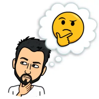 🤔 5b46a670 Bitmoji, 思考, 表情符号, 卡通, 人物, 沉思 whatsapp sticker