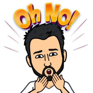 😱 c6e64f70 Oh No! bitmoji, 卡通, 伤心, 担心, 表情 whatsapp sticker