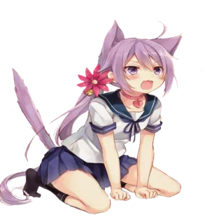 😾 45316044 anime, catgirl, school uniform, cute, manga, kawaii whatsapp sticker