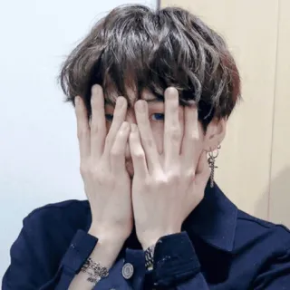 🤦‍♀️ 195a8c1d person, man, face, hands, kpop, aesthetic telegram sticker