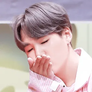 😘 92153feb kpop, idol, singer, cute, kiss, min yoongi, suga, bts telegram sticker